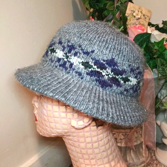 Vintage 1970-80's NWT Aris Cappello Collection Fair Isle Sweater Knit Hat - Picture 3 of 13